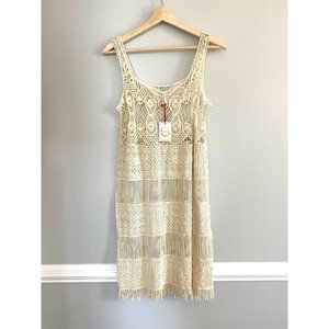 RAGA Cream Crochet Mini Dress